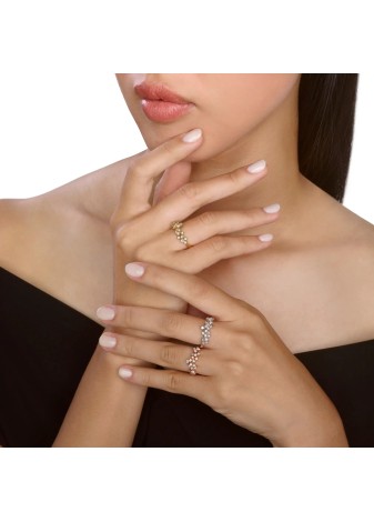 Anello Mimosa in oro bianco e diamanti