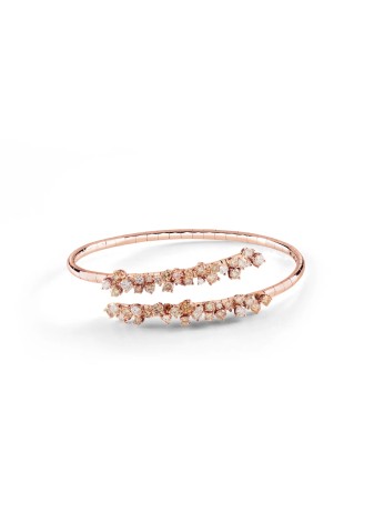 Bracciale Mimosa in oro rosa con diamanti bianchi e brown