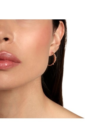 Cerchi Mimosa in oro rosa con diamanti bianchi e brown 20091840