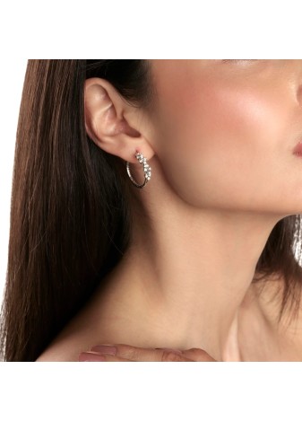 Cerchi Mimosa in oro bianco con diamanti 20078493