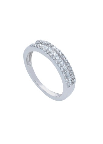 Anello Riviera in oro bianco e diamanti AN126BK - Ferrara Gioielli