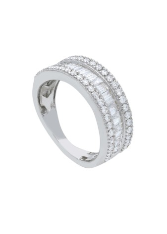 Anello Riviera in oro bianco e diamanti AN594BK - Ferrara Gioielli
