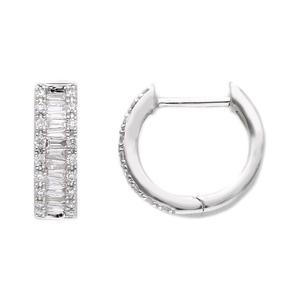 Orecchi Riviera in oro bianco con diamanti - Ferrara Gioielli