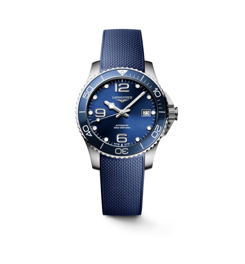 Longines Hydroconquest 39 mm blu cinturino caucciù L37804969