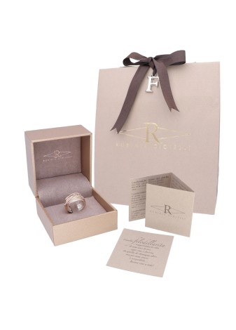 Filodellavita 13 fili in Argento 925 e Oro 9kt e iniziale con diamanti