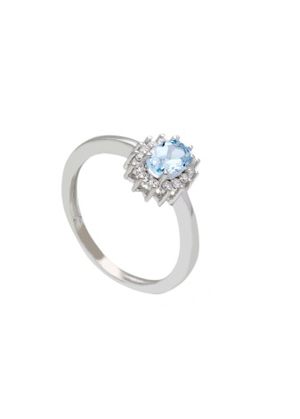 Anello Acqua Marina AN270BK - Ferrara Gioielli