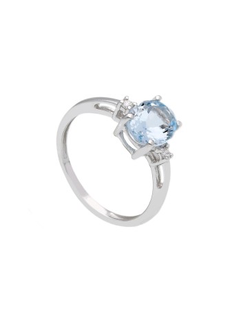 Anello Acqua Marina AN162BK - Ferrara Gioielli