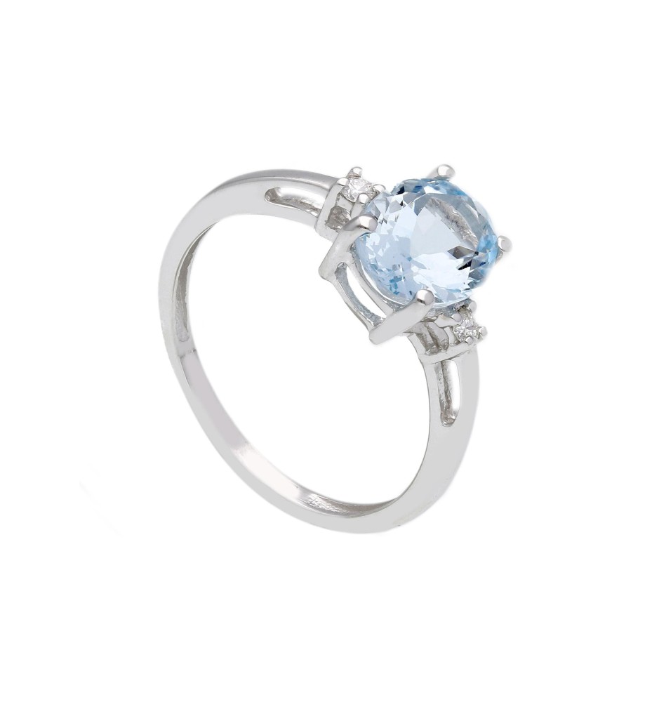 Anello Acqua Marina AN162BK - Ferrara Gioielli