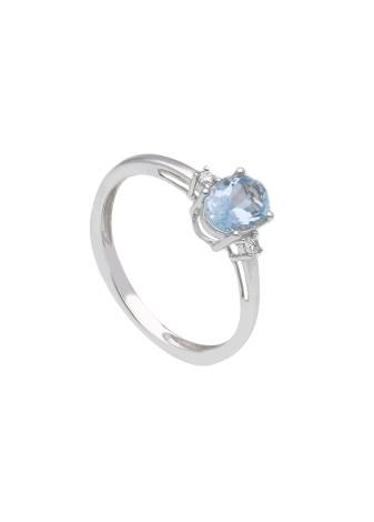 Anello Acqua Marina AN904BK - Ferrara Gioielli