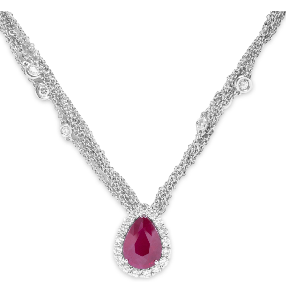 Collana Goccia Rubino UNICO6728 - Ferrara Gioielli