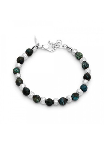 Giovanni Raspini – Bracciale Sfere Diaspro Verde in Argento 925