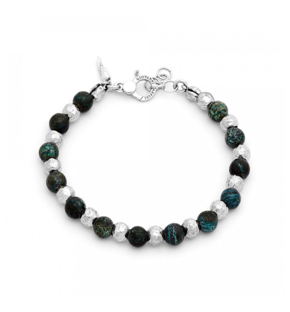 Giovanni Raspini – Bracciale Sfere Diaspro Verde in Argento 925