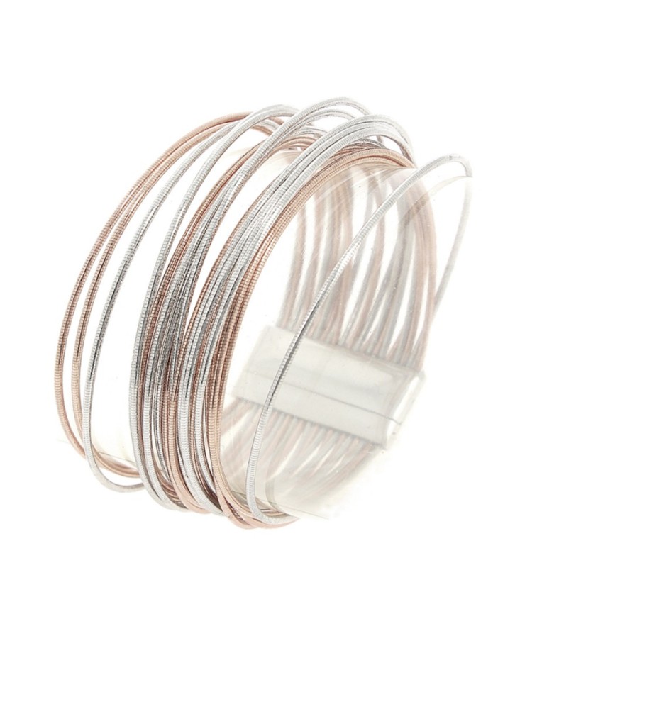 Bracciale Pesavento multifili in argento bicolore DNA SPRING WDNAD370