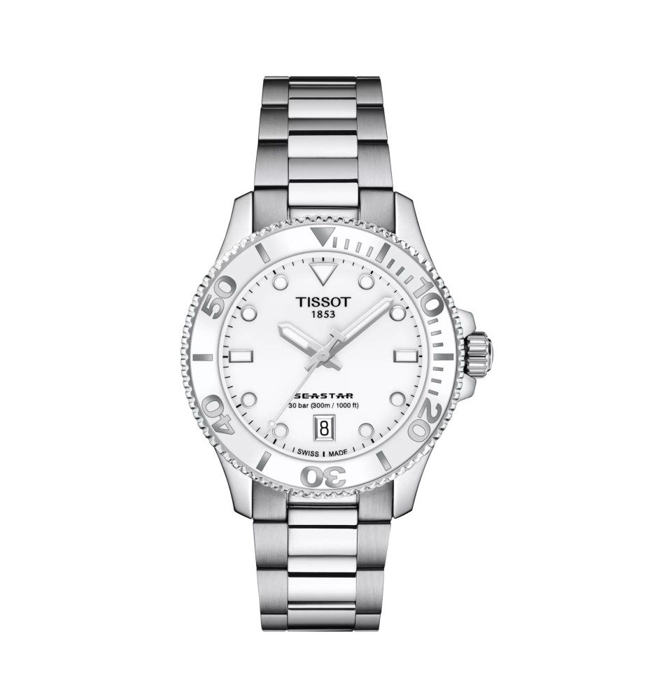 Tissot Seastar 1000 36 mm quadrante bianco t1202101101100