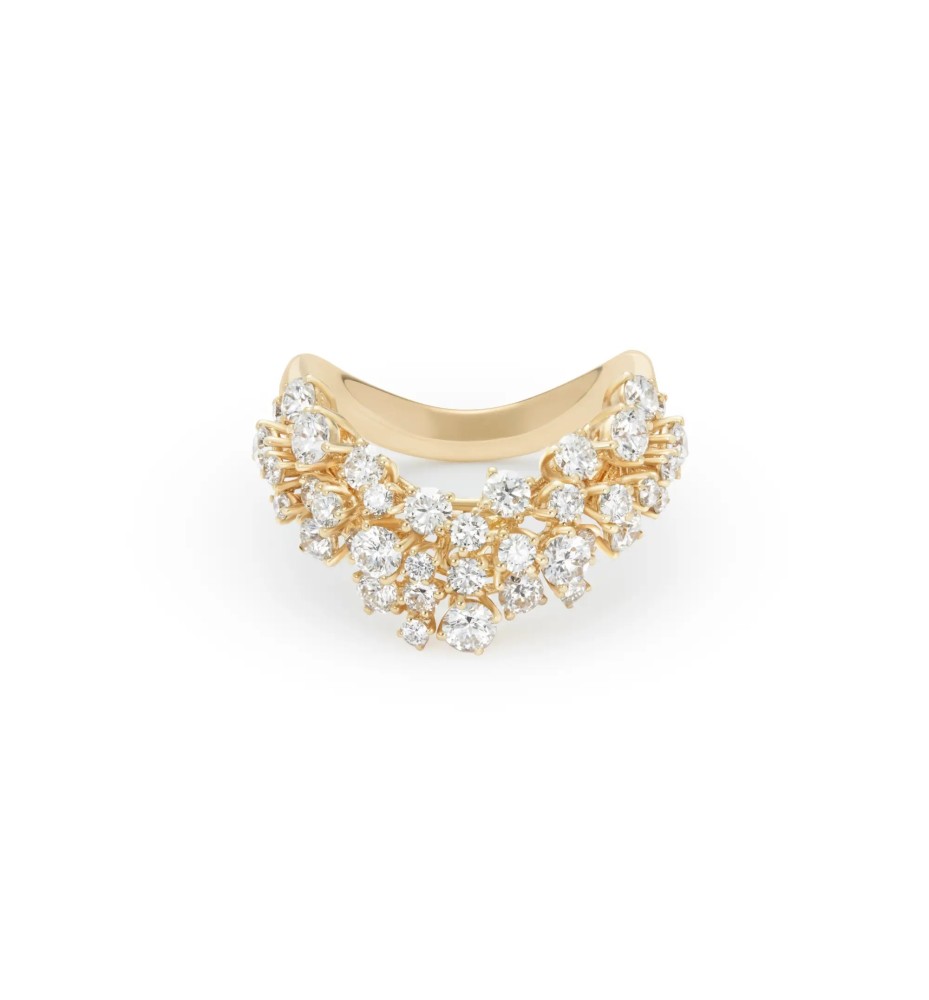 Anello Mimosa in oro giallo con diamanti