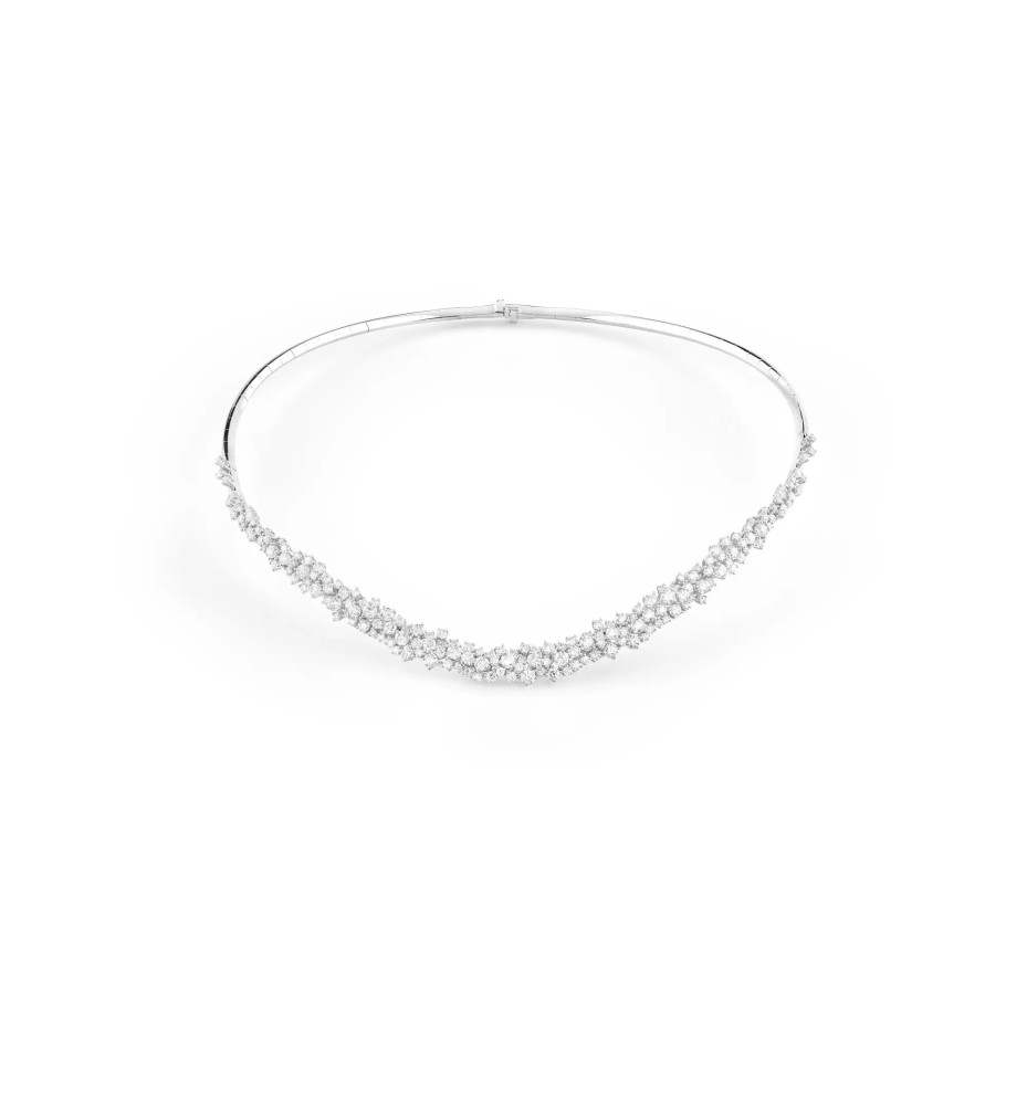 Collana Mimosa in oro bianco con diamanti 20109656