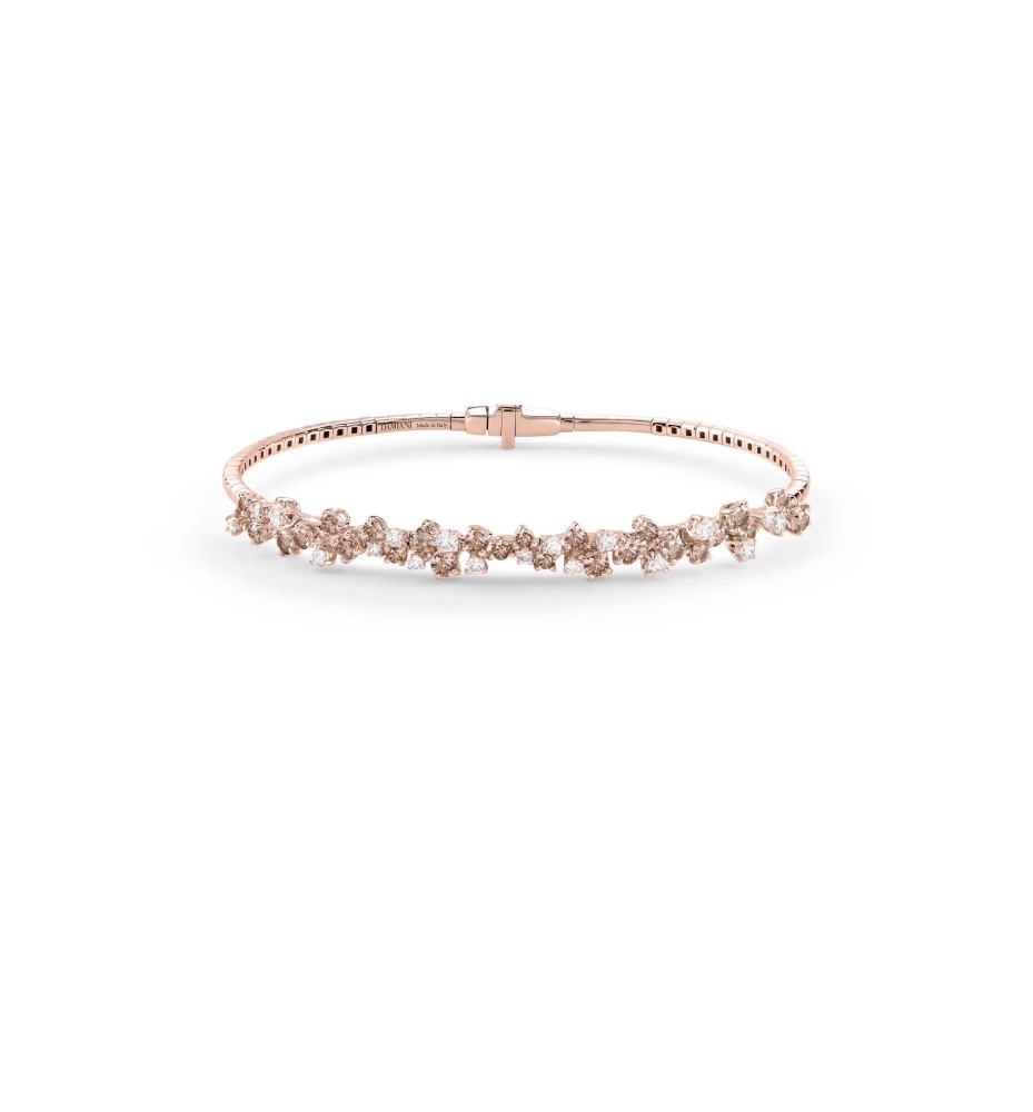 Bracciale Mimosa in oro rosa con diamanti bianchi e brown 20106773