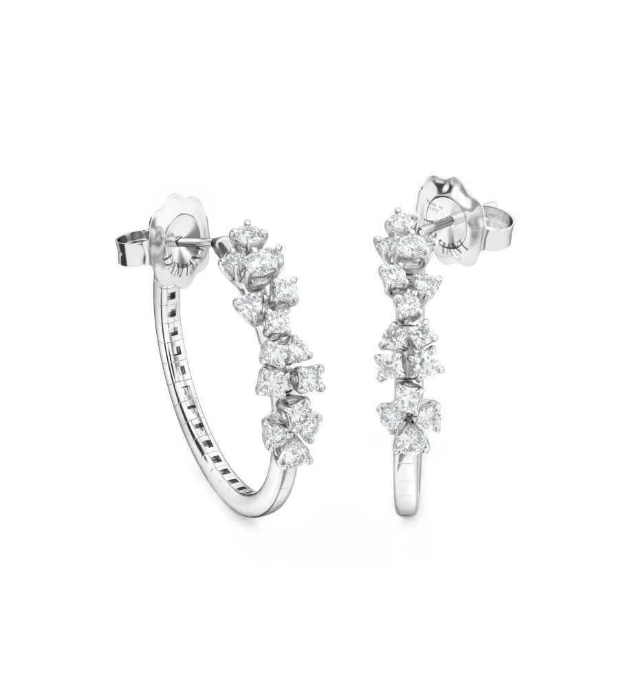 Orecchini Mimosa in oro bianco con diamanti 20100057