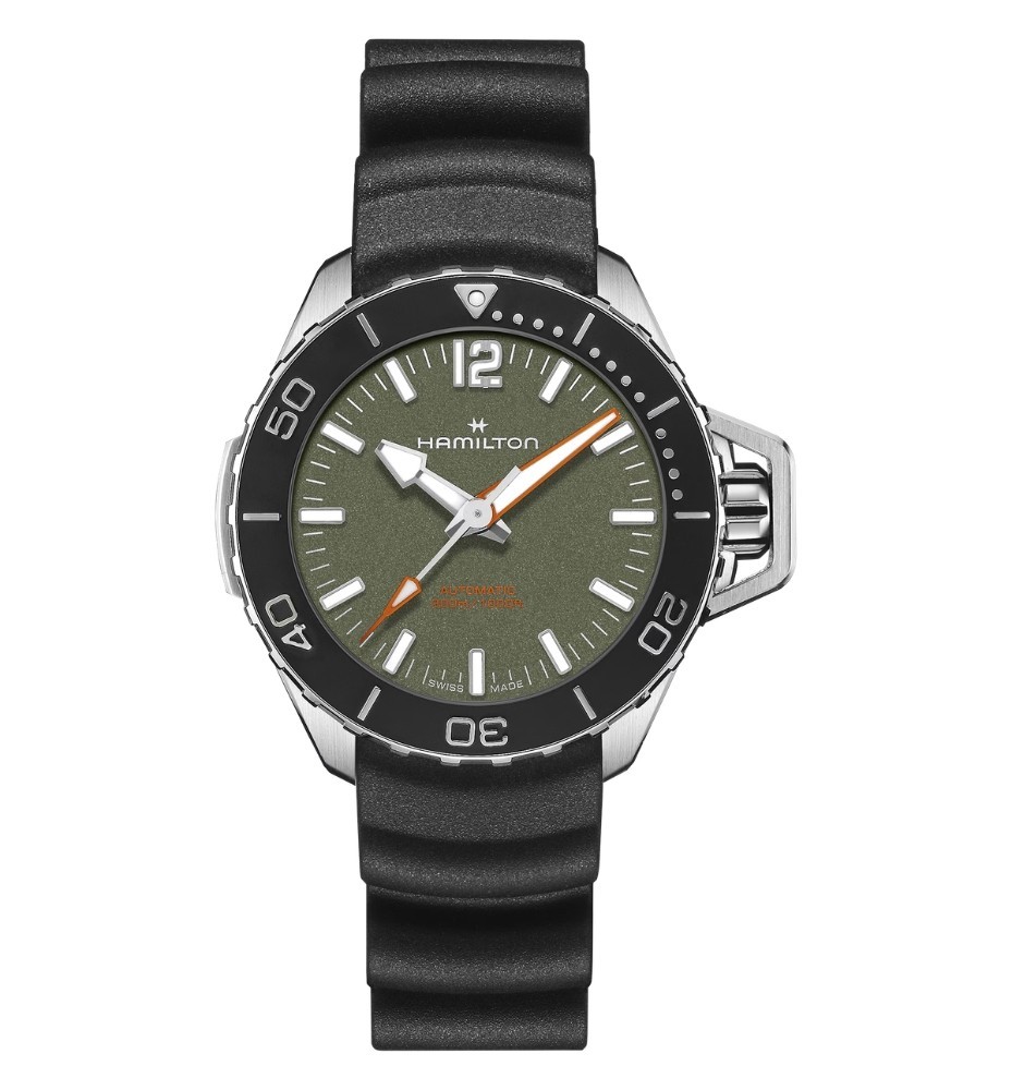 Hamilton Khaki Navy Frogman Auto 41cinturino caucciù nero H77455360