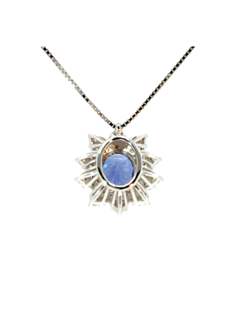 Collana Primavera in oro bianco, zaffiro blu e diamanti CLSPRING.1705